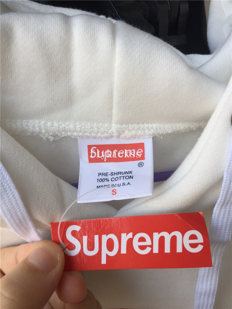 Supreme SUP Box Logo White Hoodie